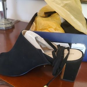 ADRIENNE VITTADINI SUEDE ANKLE TIE SANDALS